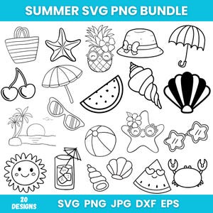 Beach Svg Bundle, Beach Clipart Svg, Summer Svg Png, Palm Tree Svg, Beach Life Svg, Summer Beach Svg, Instant Download, Silhouette, Vector