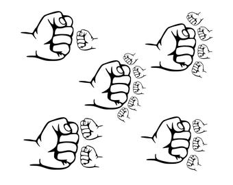 Father's Day Fist Bump Set PNG, Dad Fist Bump SVG, Father’s Day Design, Baby Toddler Kid Dad Fist Bump, Customized Name Svg, Family SVG