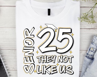 Senior 2025 Graduation PNG: Trendy Class of 2025 Design (Digital Download)