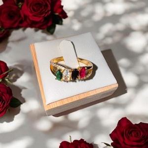 Free Palästina Ring – 18k vergoldetes 925 Sterling Silber | Palästinensische Flagge Farben | Widerstand Schmuck mit Gravur | خاتم ألوان علم فلسطين