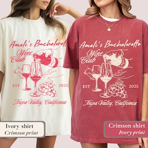 Wine Club Bachelorette Personalized Comfort Colors Shirts: Vino Before Vows