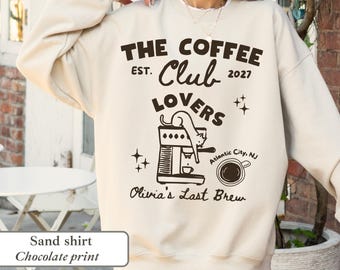 Coffee Club Sweatshirt Cat Bachelorette Getting Meowied Lovers Wedding Barista Espresso Martini Sweater Tee