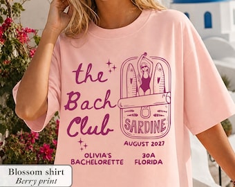 Bach Club Bachelorette Shirt Coastal Bikinis Martinis Winery Beach Mermaid Girls Trip Tee