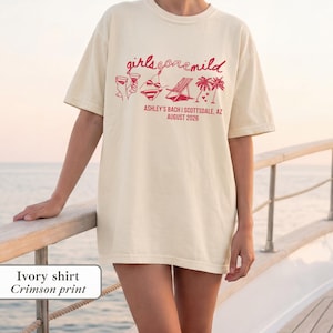 Bachelorette Shirt Girls Gone Mild Spa Slumber Luxury Pajamas Cozy PJs Prosecco Trip Tee