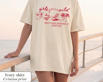 Bachelorette Shirt Girls Gone Mild Spa Slumber Luxury Pajamas Cozy PJs Prosecco Trip Tee