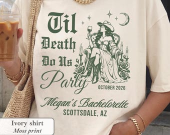 Til Death Do Us Party Bachelorette Shirt Medieval Wedding Bride Renaissance Faire Bookish Bach Club