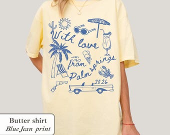 Girls Trip Shirt: With Love From Palm Springs Modern Bachelorette Tee