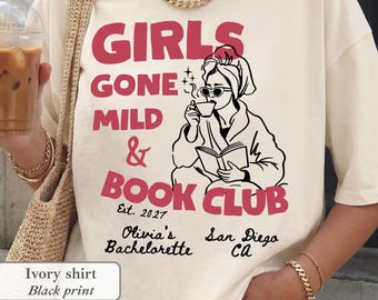 Book Club Party Bachelorette Shirt Bookish Bride Girls Gone Mild Lover Cozy Winery Bach Tee