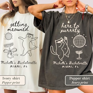 Getting Meowied Bachelorette Shirt: Funny Cat Lovers Bride Party Tee