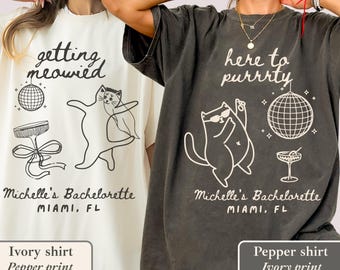 Getting Meowied Bachelorette Shirt: Funny Cat Lovers Bride Party Tee
