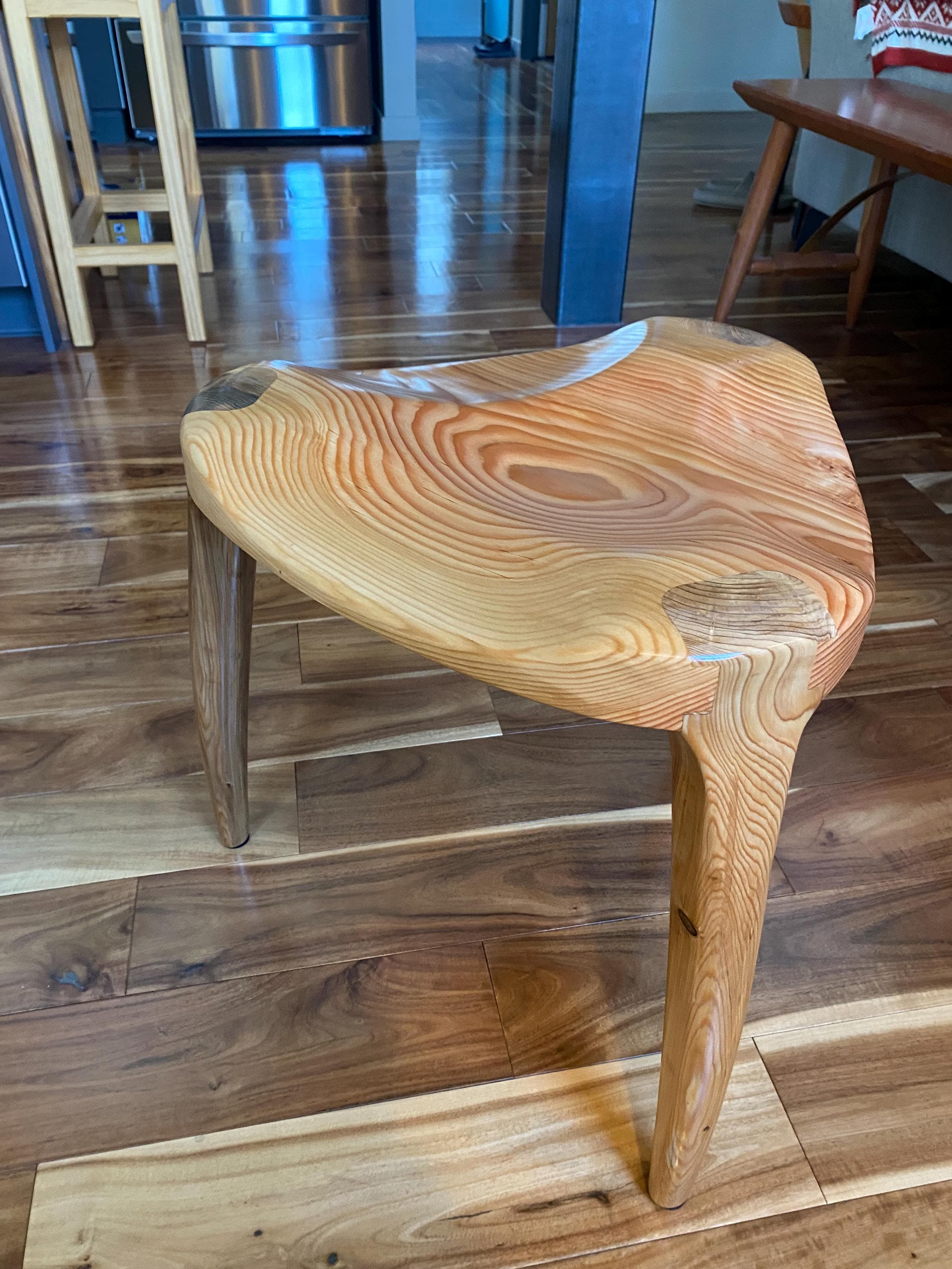 Handmade Guitar Pick Stool | Maloof Inspired | Single Slab - Etsy