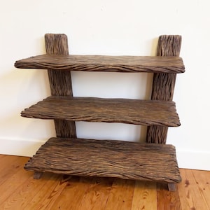 Solid wood bookshelf custom live edge floor bookcase handmade furniture and modern book shelf home decor