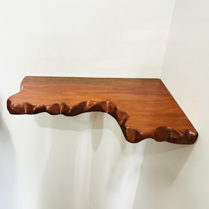 Corner floating shelf solid wood walnut bookshelf wall mount hanging shelves decor home art