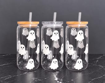 Ghost Tumbler Cup | 16 oz Acrylic Tumbler Cup (Bamboo Lid or Clear Lid)