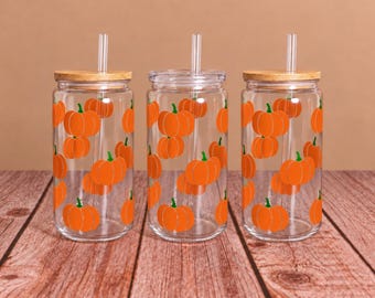 Pumpkin Tumbler Cup | 16 oz Acrylic Tumbler Cup (Bamboo Lid or Clear Lid)