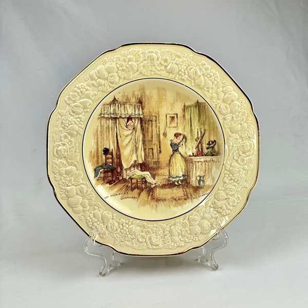 Mr. Pickwick's Quandary Plate, Crown Florentine Dish, Collectible Dish, Made in England