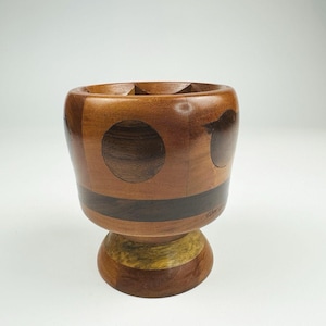 Vintage Handmade Wood Chalice Hand Turned Decorative Cup