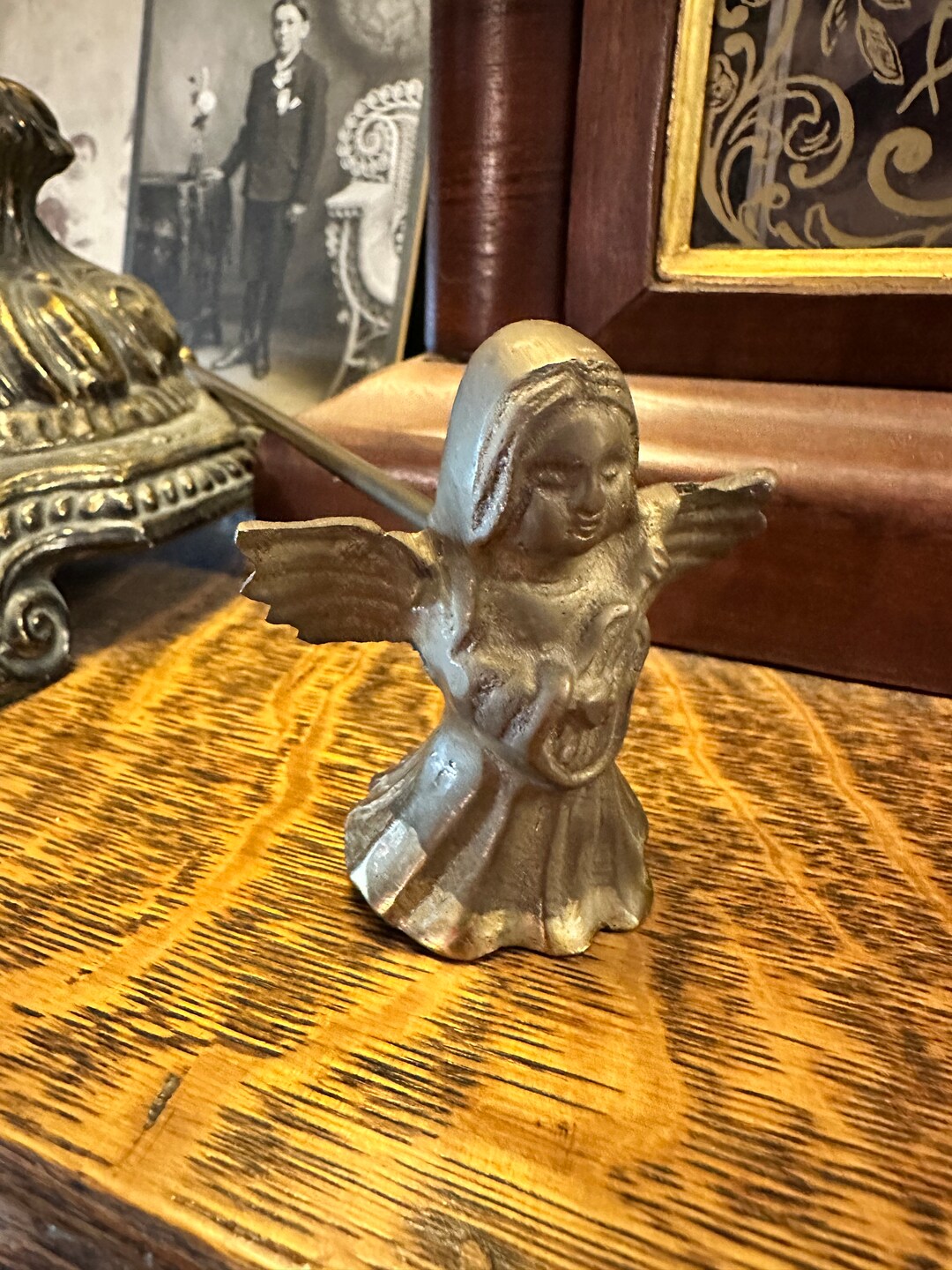 Candle Snuffer, Vintage Brass, Angel, Cottagecore, Holiday Angel