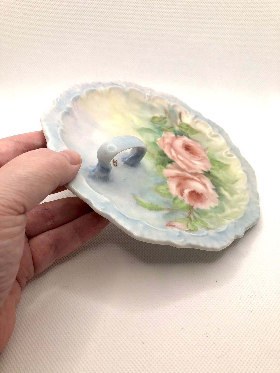 Vintage Nappy Plate Handpainted Dish Cottagecore Antique Etsy