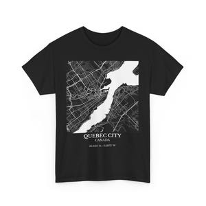 ケベックシティストリートマップ - ユニセックスコットンTシャツ