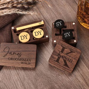 Groomsmen Manschettenknöpfe, Benutzerdefinierte Krawattenklammer Set, Groomsmen Geschenke, personalisierte Manschettenknöpfe für Männer, Trauzeuge Geschenk, Groomsman Vorschlag