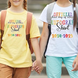 Last Day Autogramme 2025, letzter Schultag Png, Lehrer und Schüler Shirt Design, Schulende, Sommer Lehrer Ppng, Schule Png