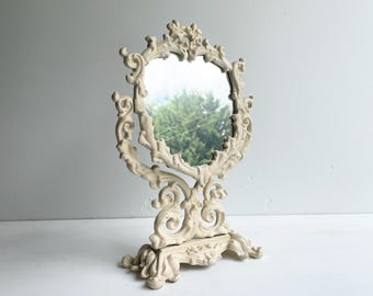 Ornate Vintage Cast Iron Vanity Mirror