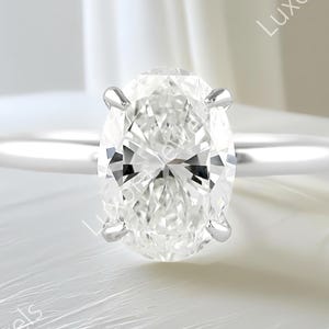 2ct Oval Moissanite Engagement Ring: 14K Gold Anniversary Bridal Ring