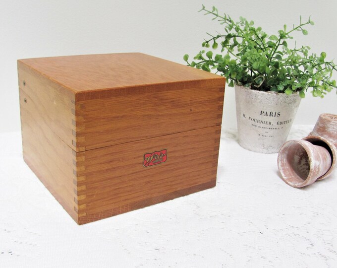 Vintage File Box, Weis Wood File Box, Recipe Holder, Dovetail Joint