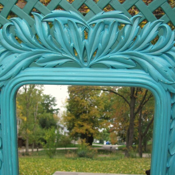VINTAGE TURQUOISE MIRROR Large Burwood Wall Mirror