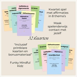 Funky Mindful Kidz | Jeu de quatuor de pleine conscience imprimable | Cartes d'affirmation pour enfants | État d'esprit