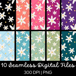 10 tusenskönor blommiga sömlösa mönsterpaket - digital nedladdning, 300 DPI PNG, sömlöst digitalt mönster, sublimering, blommigt sömlöst mönster
