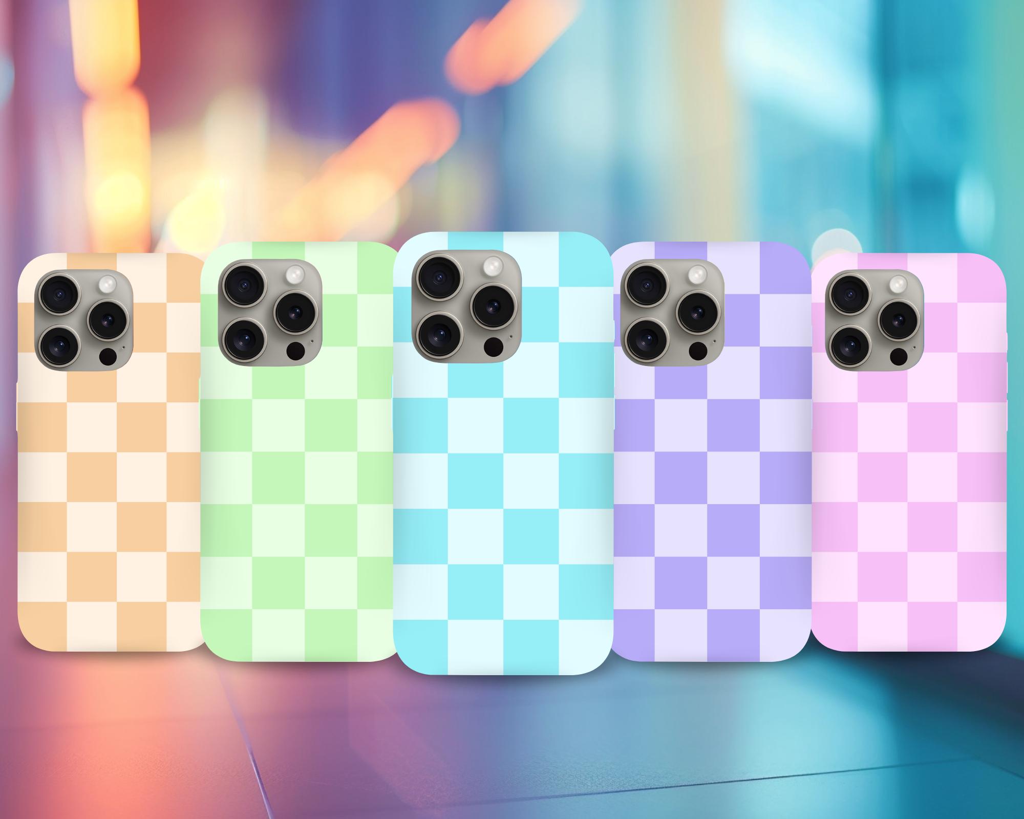 Pastel Checker Pattern Bundle - 16 Seamless Files, 300 DPI, Pastel Pink ...