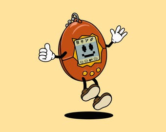 Retro 90s Tama Toy character PNG