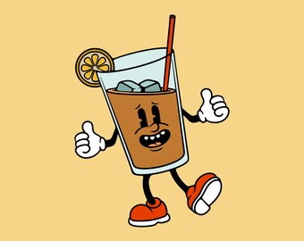 Retro Iced Tea character PNG