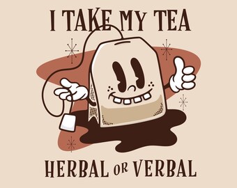 Retro Tea bag character PNG