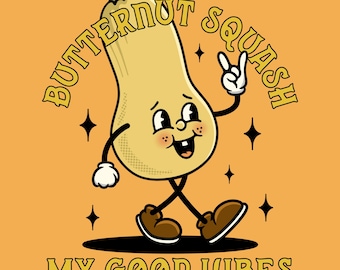 Butternut Squash my good vibes character PNG
