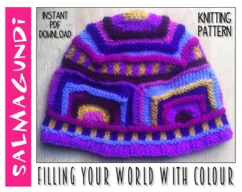 Funky Hat - Knitting pattern Instant PDF download