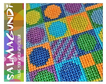 Geometric 1. colourful cross stitch kit with threads and needle