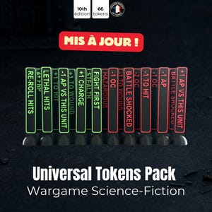 Universal Sci-Fi Tokens Pack – Buff & Debuff Reminders – Positive and Negative Effect Markers – Wargame Tokens - Battle Gear