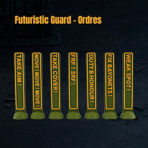 Set of Orders Futuristic Guard Sci-Fi – Wargame tokens - Battle Gear