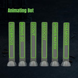 Sci-Fi-animerande bot-markörer – Buff- och debuff-påminnelser – Positiva och negativa effektmarkörer – Krigsspelsmarkörer – Stridsutrustning