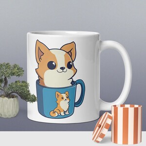 Cute Cartoon Shiba Inu Mug – Kawaii Dog Coffee Cup, Funny Shiba Gift for Dog Lovers