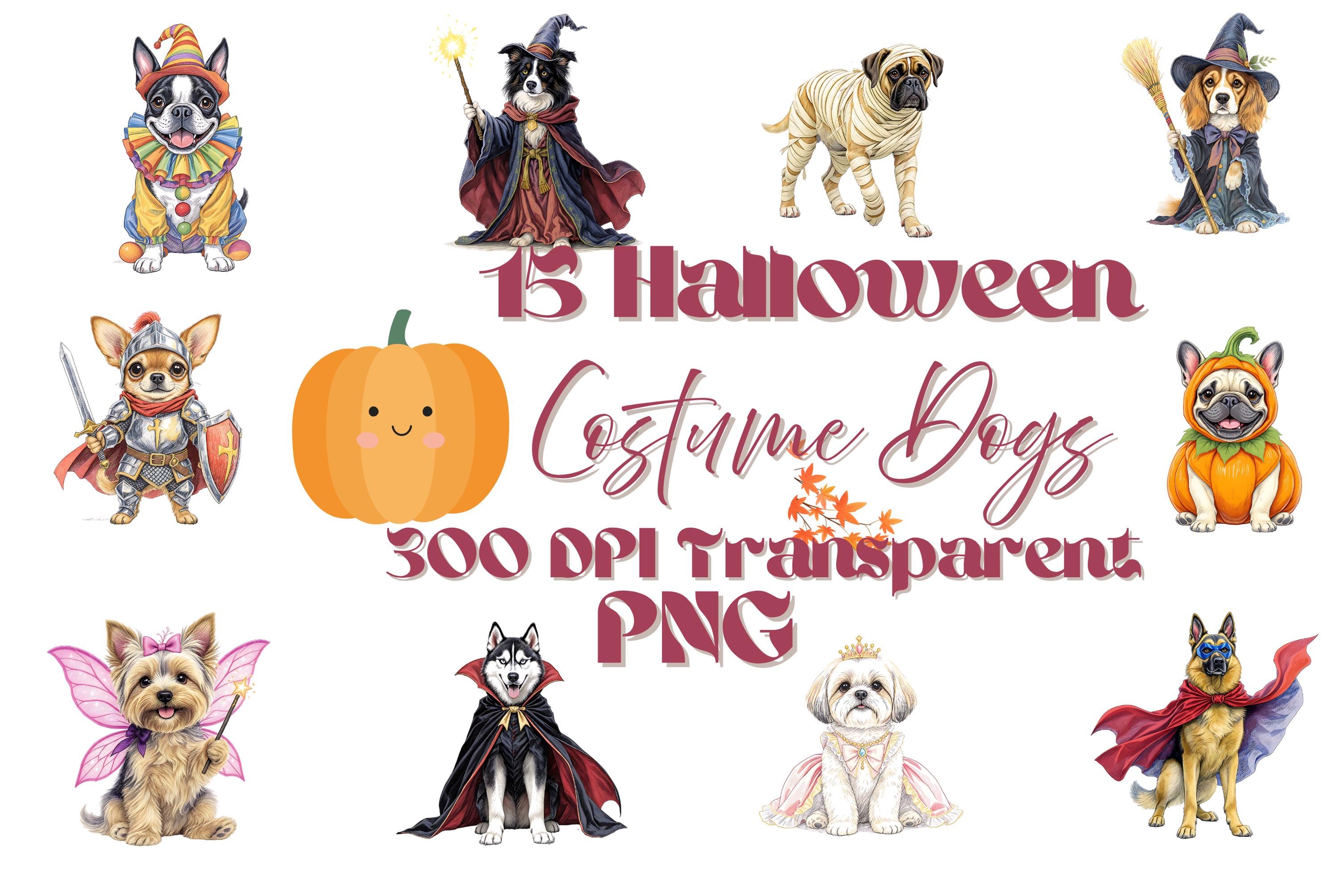 Halloween Dog Clipart | 15 PNG | 300 DPI | Dogs in Costumes | Pet Art ...