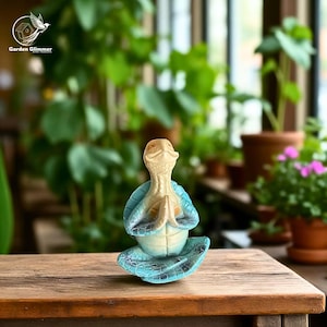 Yoga Schildkröte Gartenverzierungen, Meditationsfigur Statuen im Freien, dekoratives Hofdekor