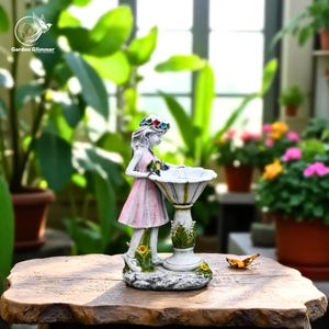 Statua di fata dei fiori solari, luce ad energia solare, statua da esterno con statuina di fata, ornamenti solari da giardino