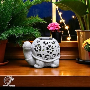 Solar Outdoor Statue, Turtle Statue, Patio Lighting Garden Sculpture, Attractive Backyard Decor