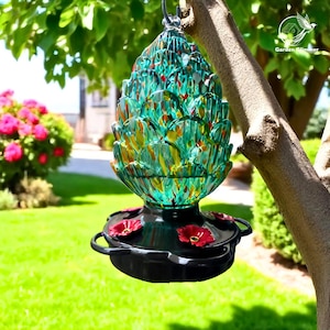 Glass Hummingbird Feeder, Hangiing Bird Feeder, Attractive Backyard Decor