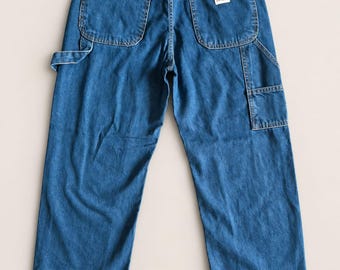 Vintage Reworked Carhartt Carpenter Jeans Double Knee Denim blue W30