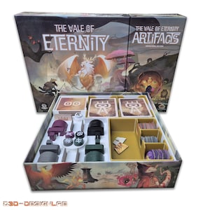 Insert / storage for the game The Vale of Eternity – Compatible with expansion & sleeved cards